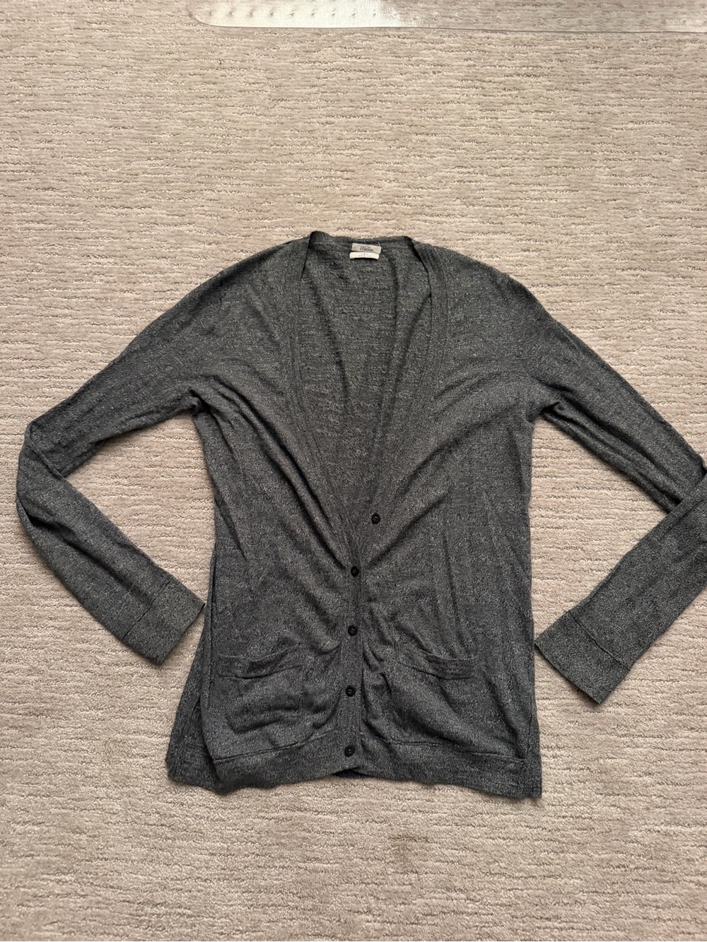 Wallace Gray Lightweight Button Cardigan Small